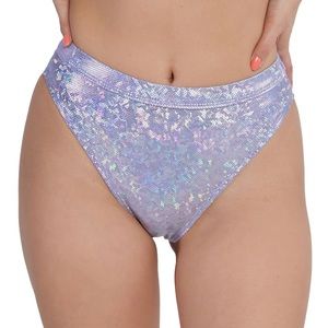 iHeartRaves Lavender Dreamz Holo High Cut Booty Shorts size S
